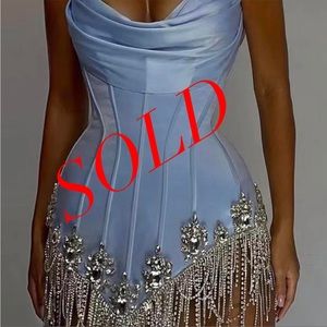 JESSICA BARA IRINA CORSET CRYSTAL FRINGE MINI DRESS  - NEW!! **Price is Firm**